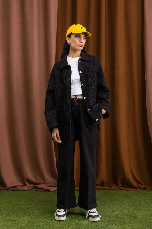 OVER SHIRT (E0624/108/901)-- Mesh Blend Leather Blend Suede Blend