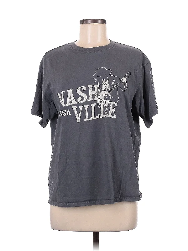 Short Sleeve T Shirt-- Hooded Caped Shawl Collar