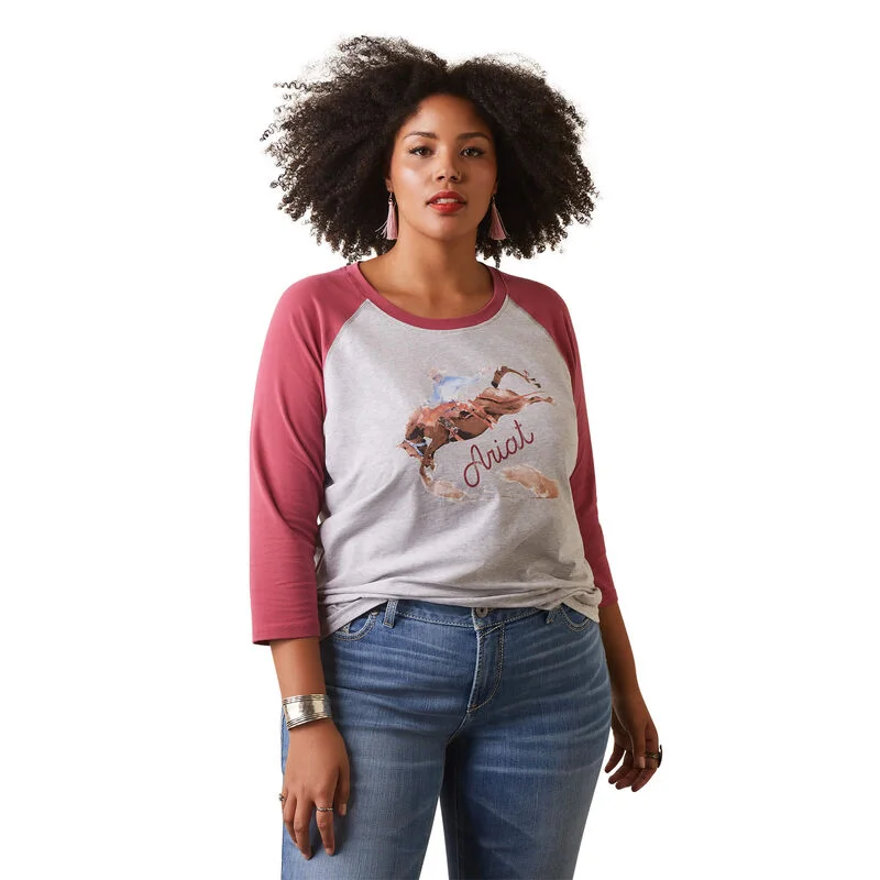 Painted Dreams T-Shirt in Red-- Wool Fabric Cashmere Fabric Tweed Fabric