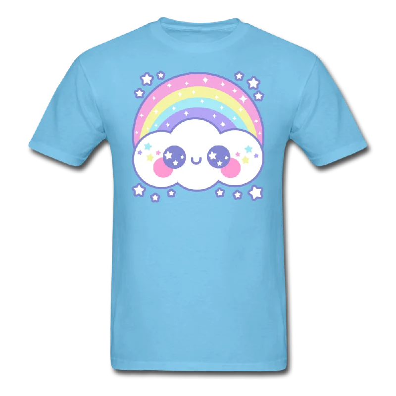 Happy Rainbow Cloud Unisex Classic T-Shirt-- Collared T-Shirt Boat Neck A-Line