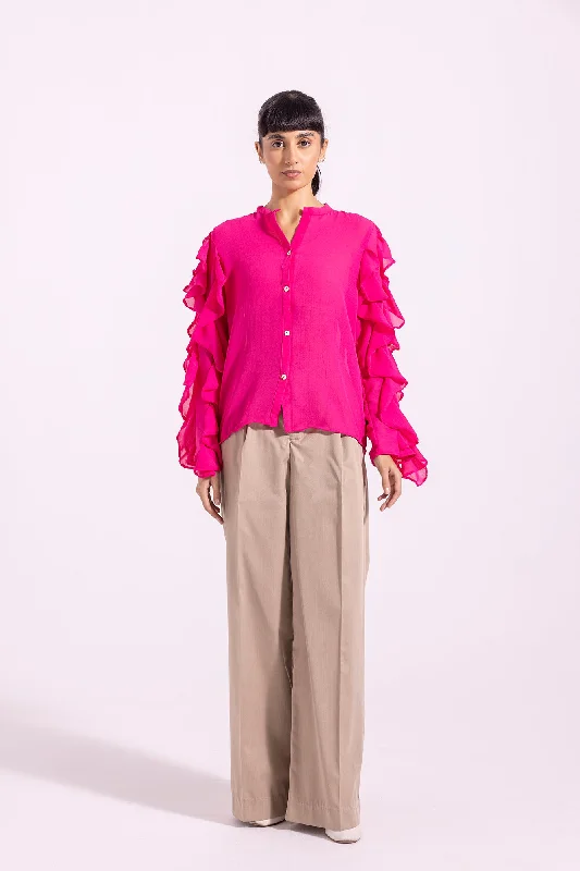 SOLID BUTTON DOWN SHIRT (E1240/108/411)-- Graphic Embroidered Appliqued
