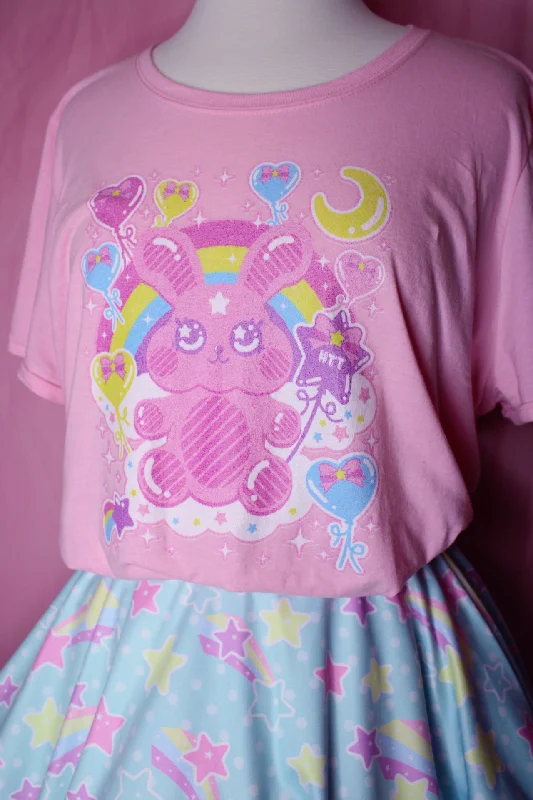 Bubblegum Bunny Women's T-Shirt-- Embroidered Appliqued Beaded