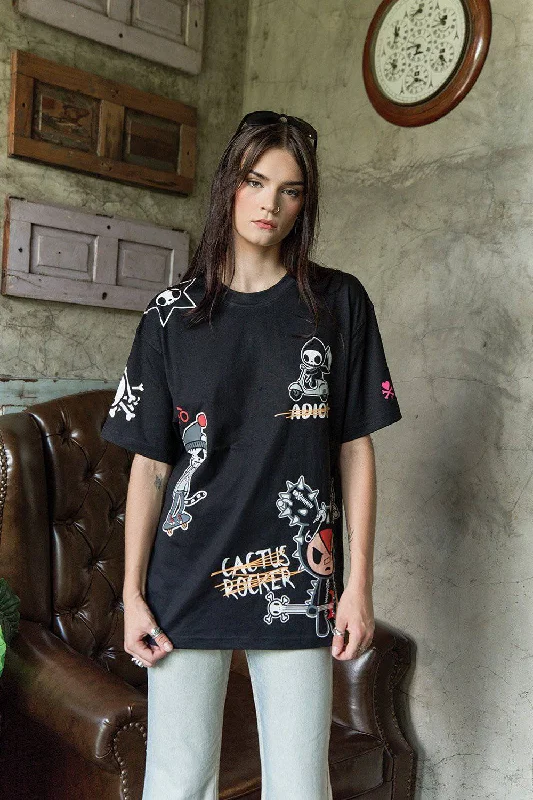 tokidoki All Oversized T-shirt-- Print Jacquard Patchwork