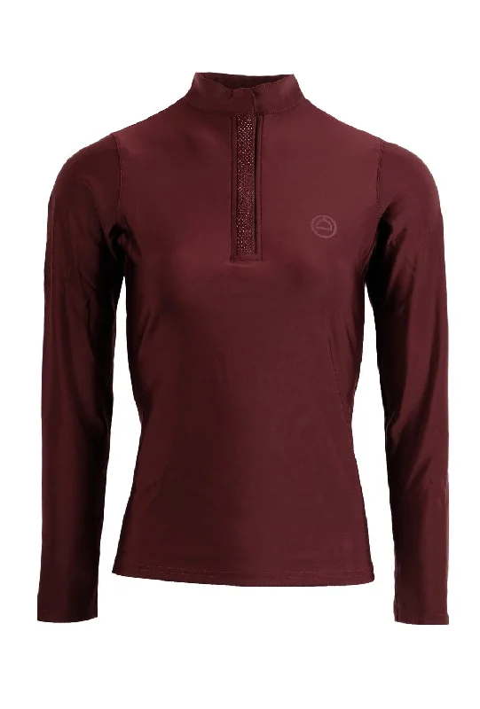 Crystal Plackets Shirt - Plum-- Spandex Blend Rayon Blend Denim Blend
