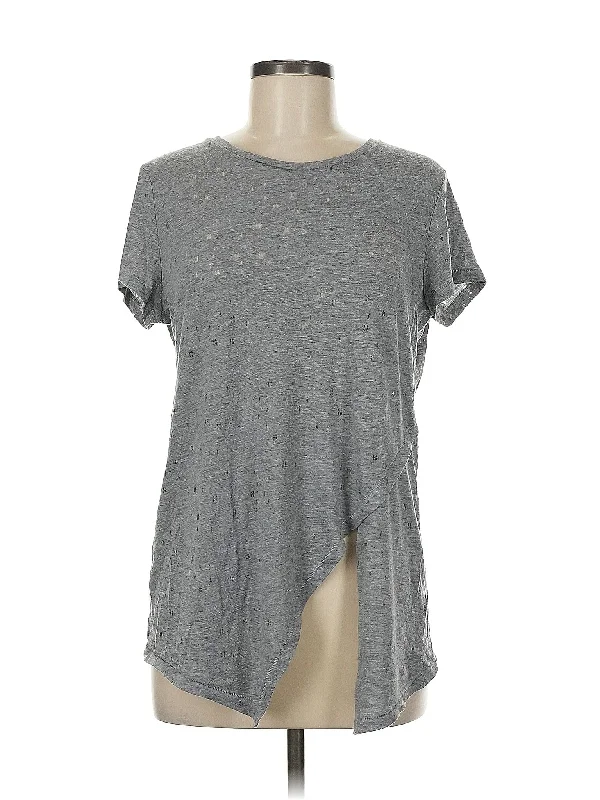 Short Sleeve T Shirt-- Hooded Caped Shawl Collar