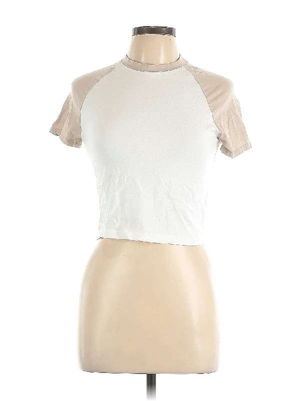 Short Sleeve T Shirt-- Notch Collar Peter Pan Collar Cowl Neck