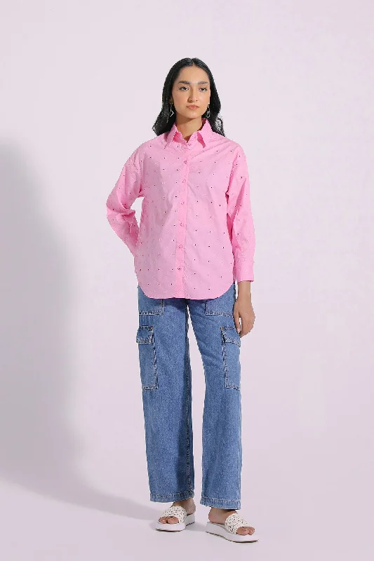 EMBROIDERED SHIRT (E0811/108/423)-- Zippered Front Buttoned Front Snap Front
