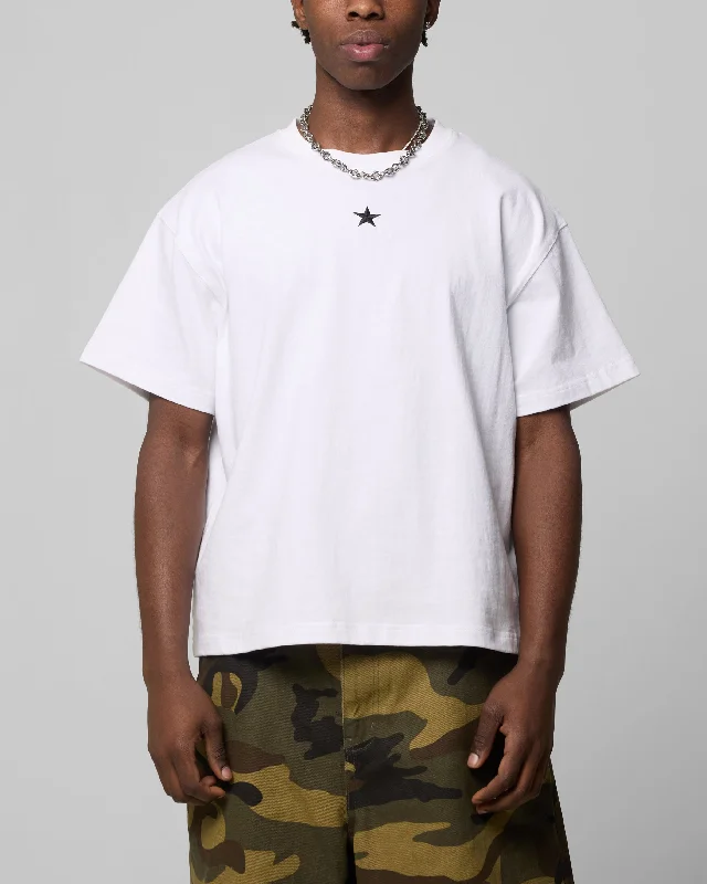 Loiter Boxer Fitted T-Shirt White-- Knit Fabric Woven Fabric Fleece Fabric