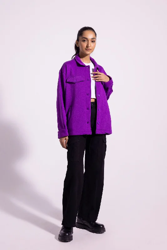 OVER SHIRT (E0622/108/506)-- Spandex Blend Rayon Blend Denim Blend