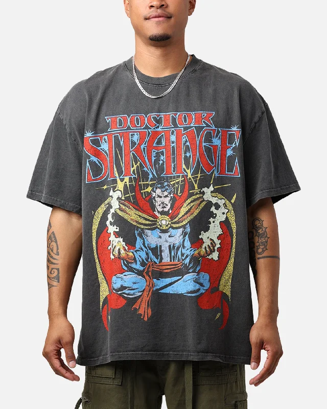 Marvel Doctor Strange Heavyweight Vintage T-Shirt Black Wash-- Polka Dot Checkered Tartan