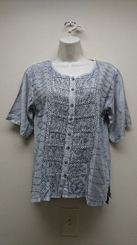 Kurti Blouse Shirt in light grey-- Chenille Blend Fleece Blend Nylon Blend