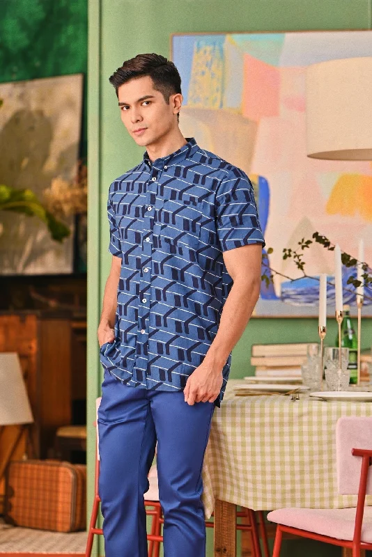 The Capai Men Batik Shirt - Urban-- Rayon Velvet Corduroy