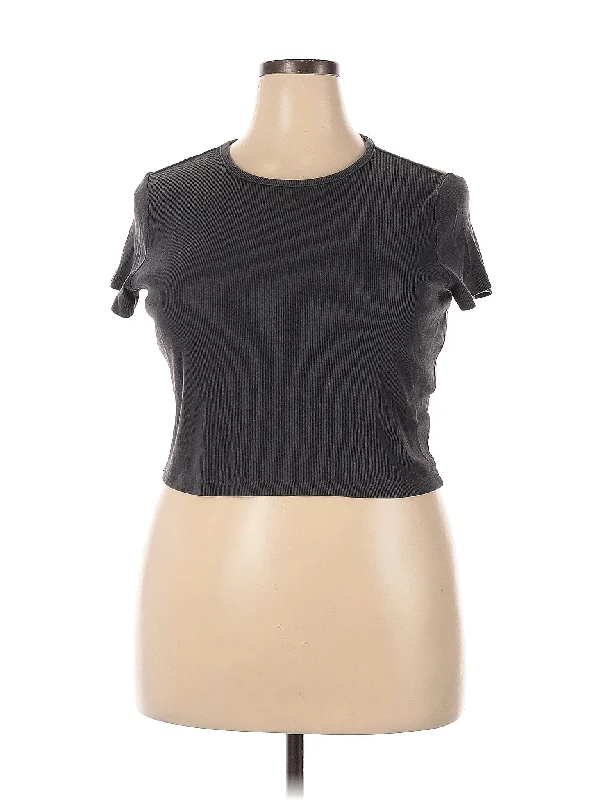 Short Sleeve T Shirt-- Collared T-Shirt Boat Neck A-Line