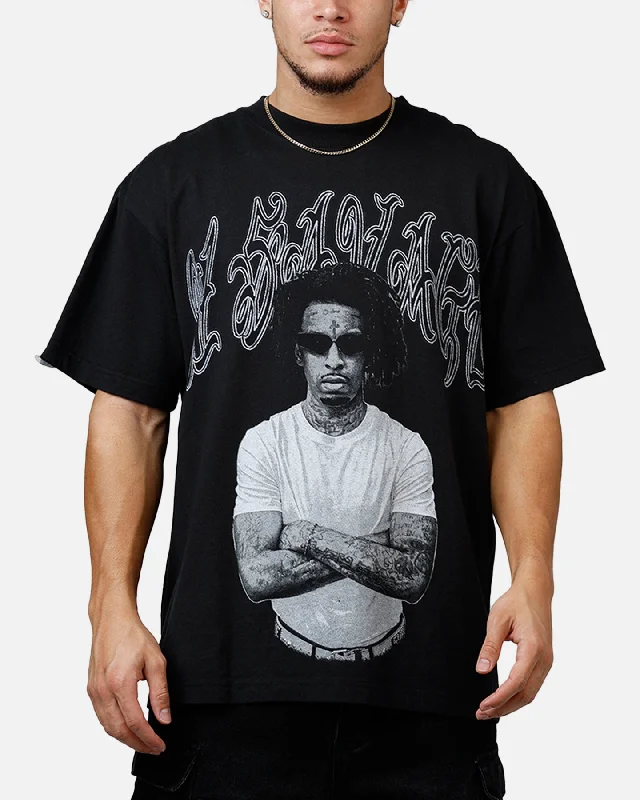 Bravado 21 Savage T-Shirt Black-- Collared Crew Neck Turtle Neck