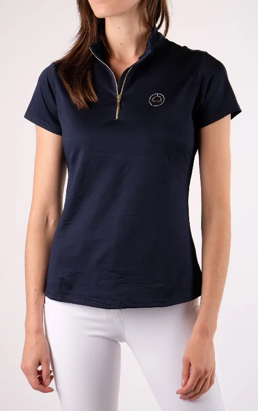 Junior Everly Gold Shirt - Navy-- Front Pockets Side Pockets Patch Pockets