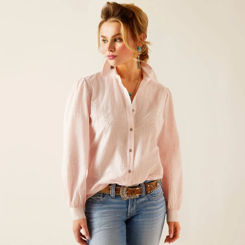 Pink Romantic Shirt-- Mesh Fabric Canvas Fabric Denim Fabric