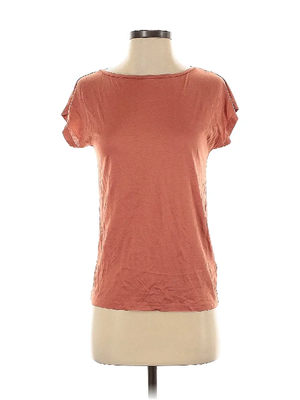 Short Sleeve T Shirt-- Hooded Caped Shawl Collar
