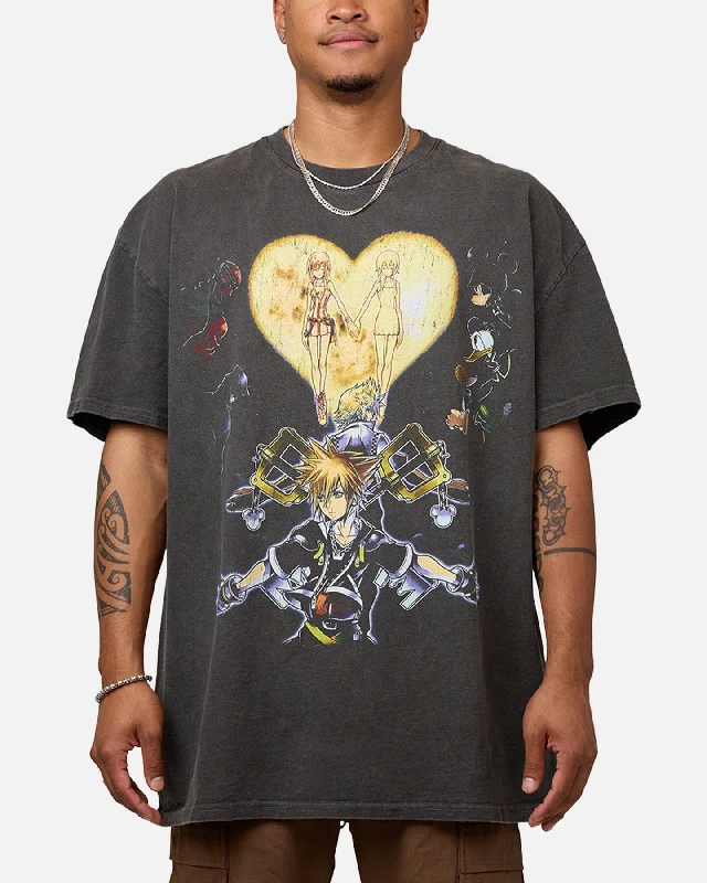 Goat Crew X Kingdom Hearts T-Shirt Black Wash-- Notch Collar Peter Pan Collar Cowl Neck Goat Crew X Kingdom Hearts T-Shirt Black Wash-- Notch Collar Peter Pan Collar Cowl Neck