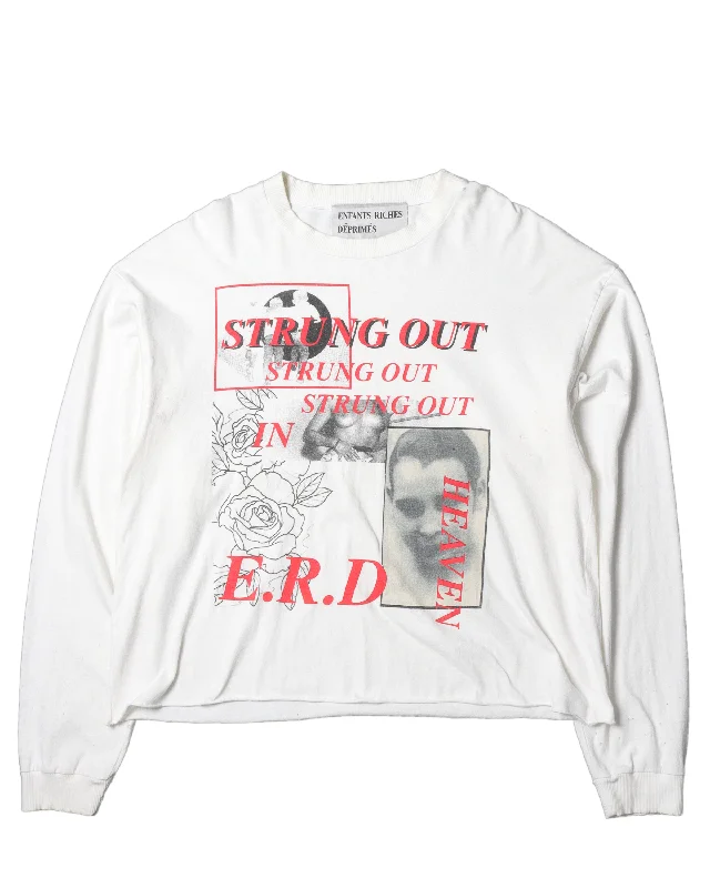 "Strung Out" Raw Hem L/S T-Shirt-- Zippered Front Buttoned Front Snap Front