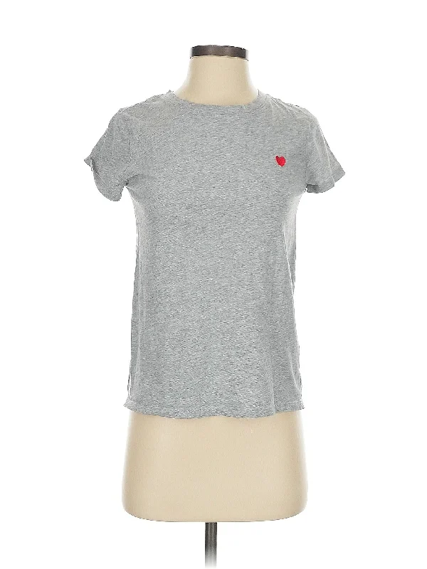 Short Sleeve T Shirt-- Asymmetrical Pockets Print
