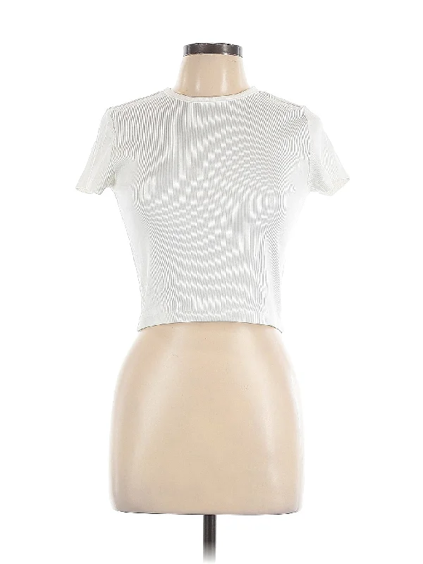 Short Sleeve T Shirt-- Mesh Blend Leather Blend Suede Blend