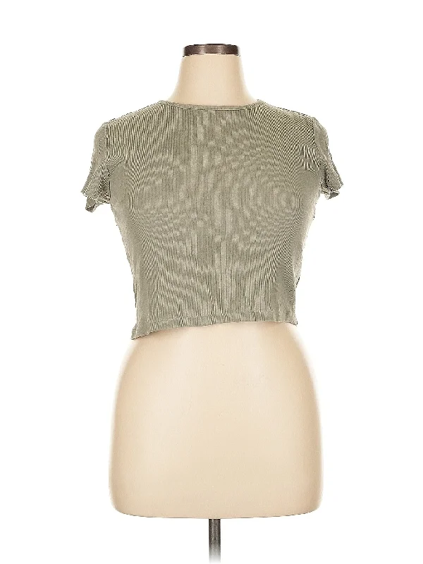 Short Sleeve T Shirt-- Beaded Sequined Faux Fur