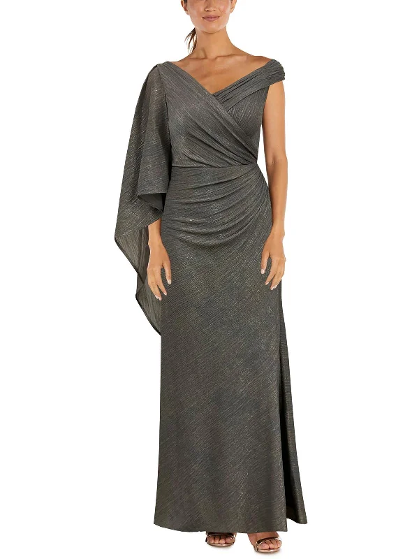 Womens Drapey Metallic Evening Dress Tunics Trousers formal