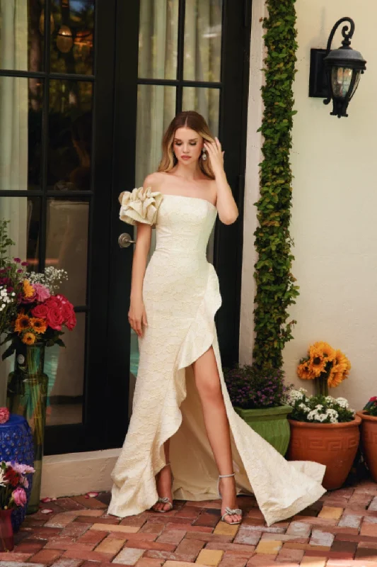Ava Presley 40146 Long Ruffle Formal Slit Prom Dress Tunics Luxurious high-end