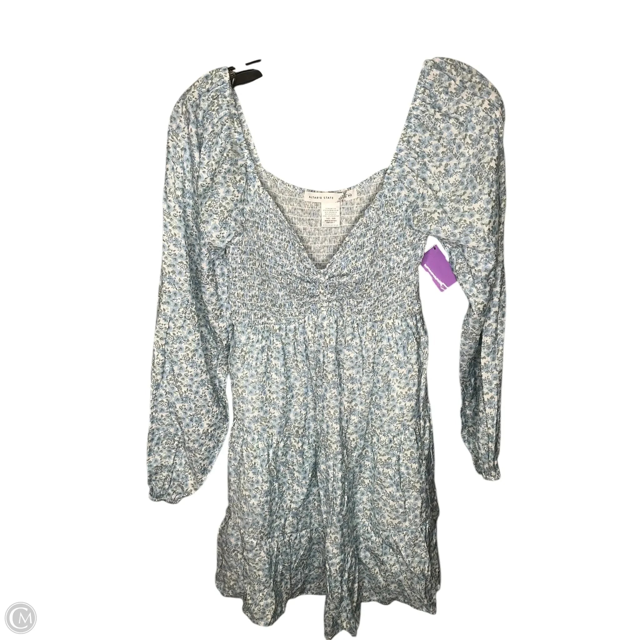 Dress Casual Short By Altard State In Blue & Green, Size: Xxs Tunics Summer linen