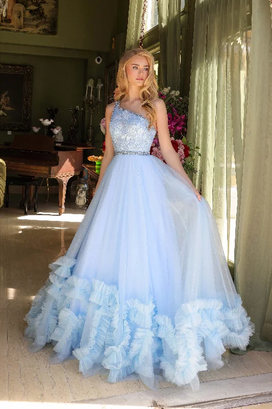 Ava Presley 29527 Long Ruffle Sequin Beaded Formal Prom Dress Tunics Vintage classic