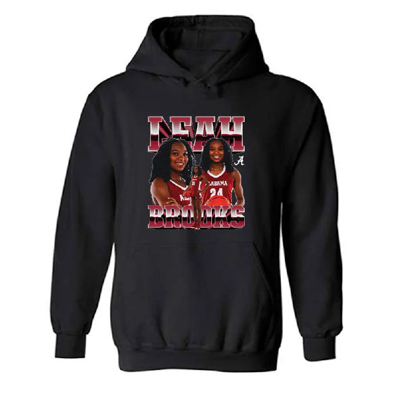Alabama - NCAA Women's Basketball : Leah Brooks - Player Collage Hooded Sweatshirt Hoodie with Hem Applique Textured Unique Alabama - NCAA Women's Basketball : Leah Brooks - Player Collage Hooded Sweatshirt Hoodie with Hem Applique Textured Unique