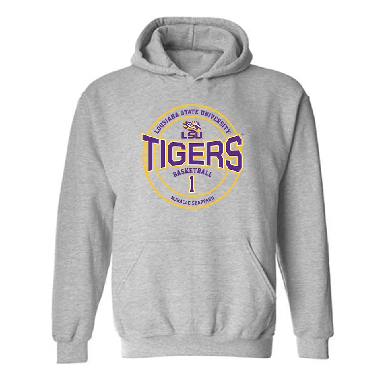 LSU - NCAA Women's Basketball : Mjracle Sheppard - Classic Fashion Shersey Hooded Sweatshirt Hoodie with Ribbed Neckline Snug Warm
