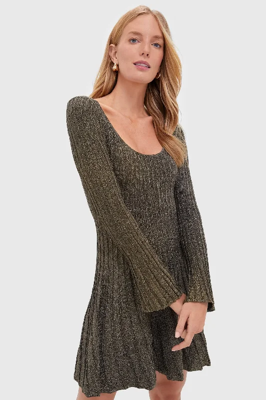 Metallic Gold Raquel Dress Tunics Short Trendy
