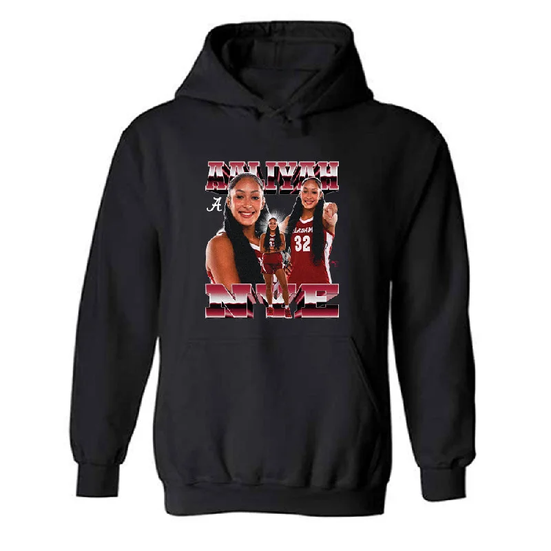 Alabama - NCAA Women's Basketball : Aaliyah Nye - Player Collage Hooded Sweatshirt Hoodie with Hem Elastic Stretchable Comfortable Alabama - NCAA Women's Basketball : Aaliyah Nye - Player Collage Hooded Sweatshirt Hoodie with Hem Elastic Stretchable Comfortable