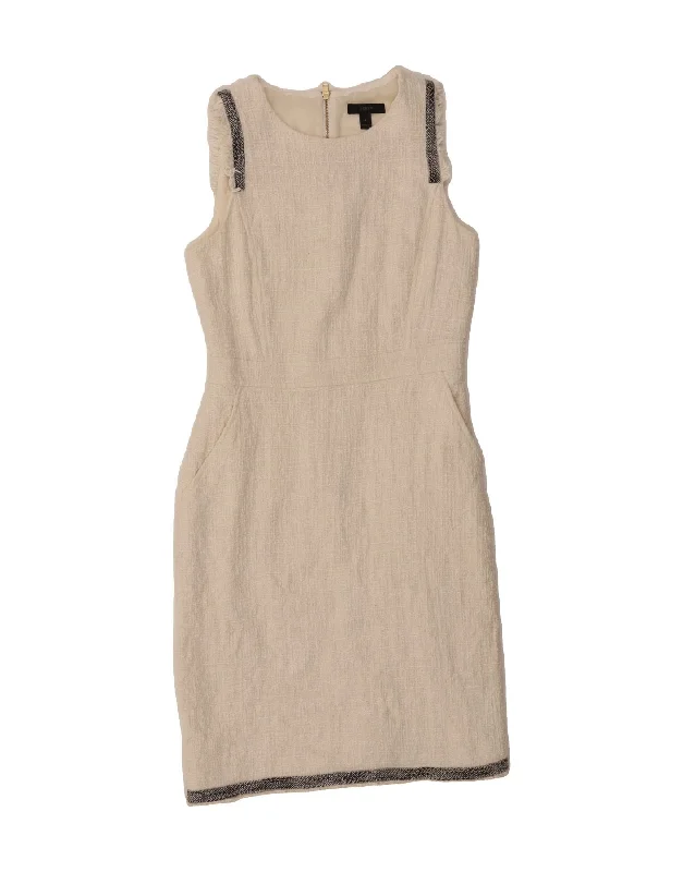 J. CREW Womens Sleeveless Sheath Dress US 4 Small Off White Cotton Casual Short Summer J. CREW Womens Sleeveless Sheath Dress US 4 Small Off White Cotton Casual Short Summer