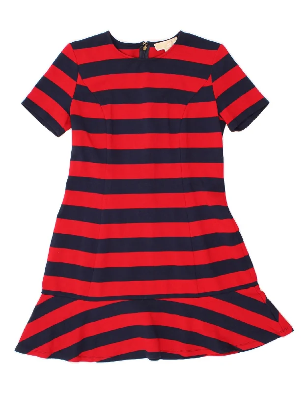 MICHAEL KORS Womens A-Line Dress UK 14 Medium Red Striped Tunics Plaid country