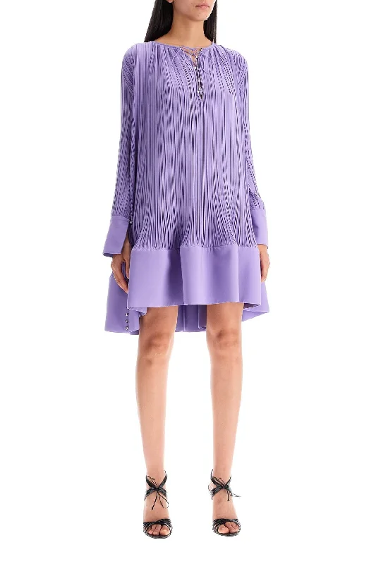 Lanvin Short Pleated Dress With Ruffles Tunics Cozy comfortable
