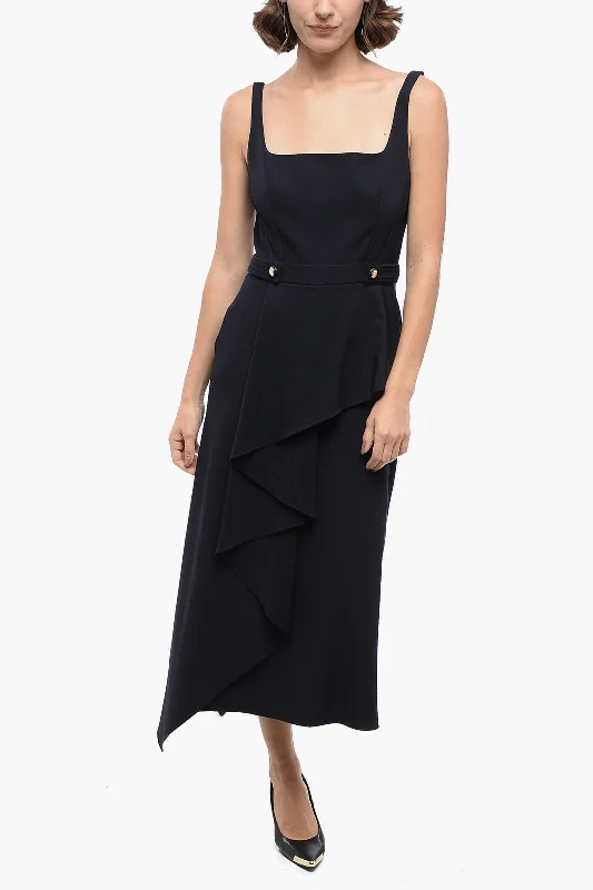 Alexander McQueen Wool Blend Peplum Dress with Martingales Shift Classic Vintage