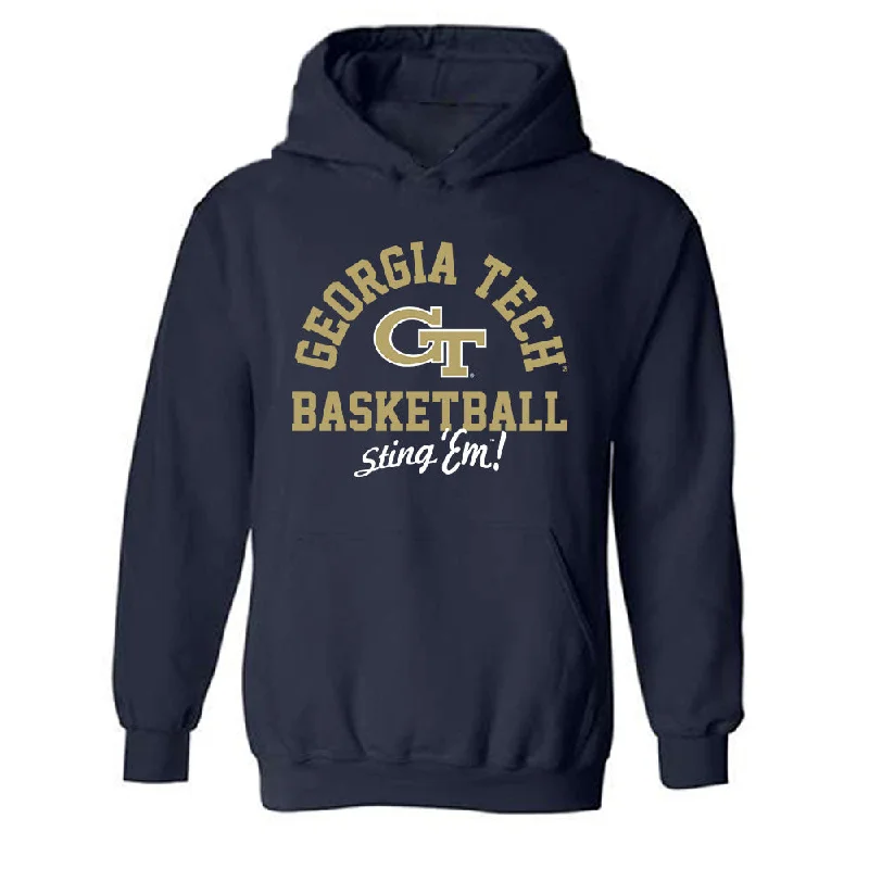 Georgia Tech - NCAA Women's Basketball : Zoesha Smith - Classic Shersey Hooded Sweatshirt Hoodie with Metallic Shiny Futuristic Georgia Tech - NCAA Women's Basketball : Zoesha Smith - Classic Shersey Hooded Sweatshirt Hoodie with Metallic Shiny Futuristic