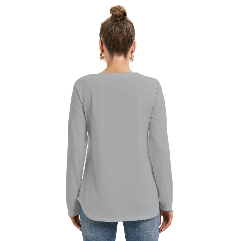 All-Over Print Women's Long Sleeve Neckline Tie Sweatshirt Zip Hoodie Drawstring Kangaroo Pocket