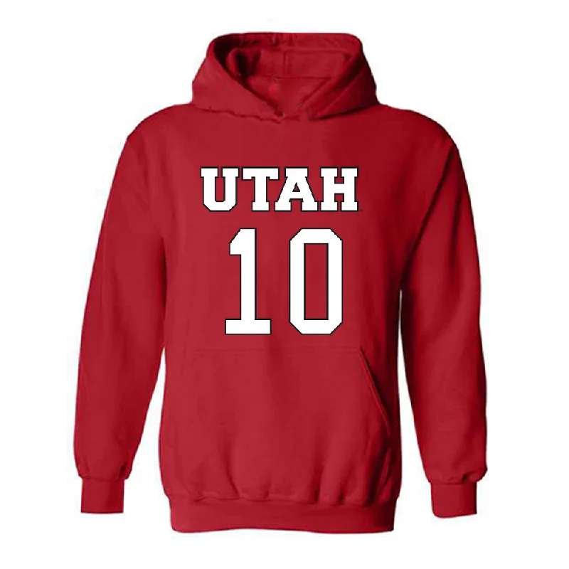 Utah - NCAA Women's Basketball : Grace Foster - Replica Shersey Hooded Sweatshirt Hoodie with Belted Waist Structured Tailored