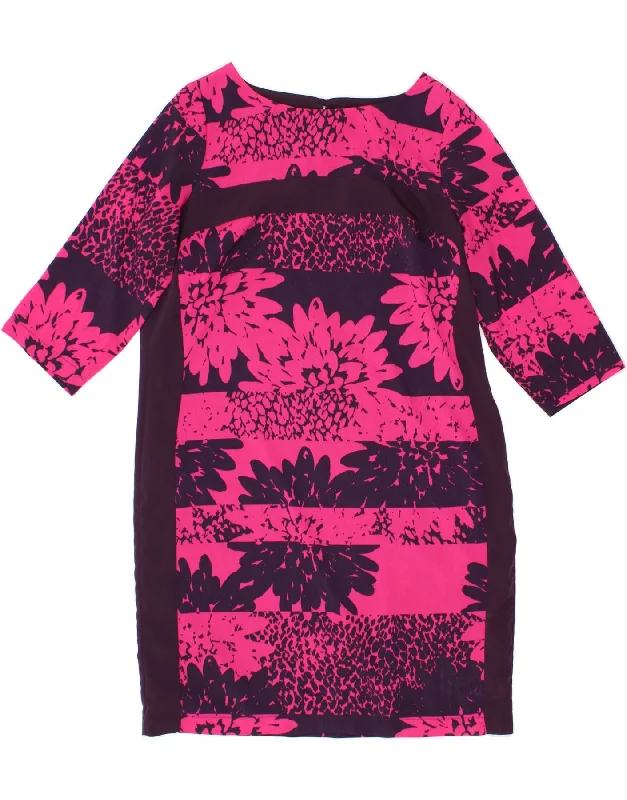 PER UNA Womens 3/4 Sleeve Sheath Dress UK 16 Large Pink Floral Polyester Tunics Silk luxurious PER UNA Womens 3/4 Sleeve Sheath Dress UK 16 Large Pink Floral Polyester Tunics Silk luxurious