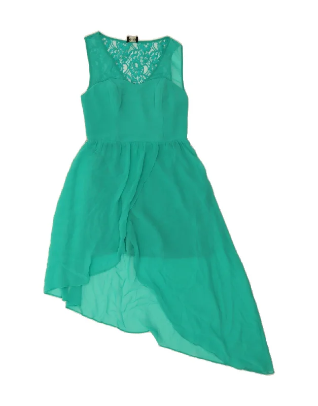 OASIS Womens Sleeveless Asymmetrical Dress UK 10 Small Green Polyester Tunics Custom made