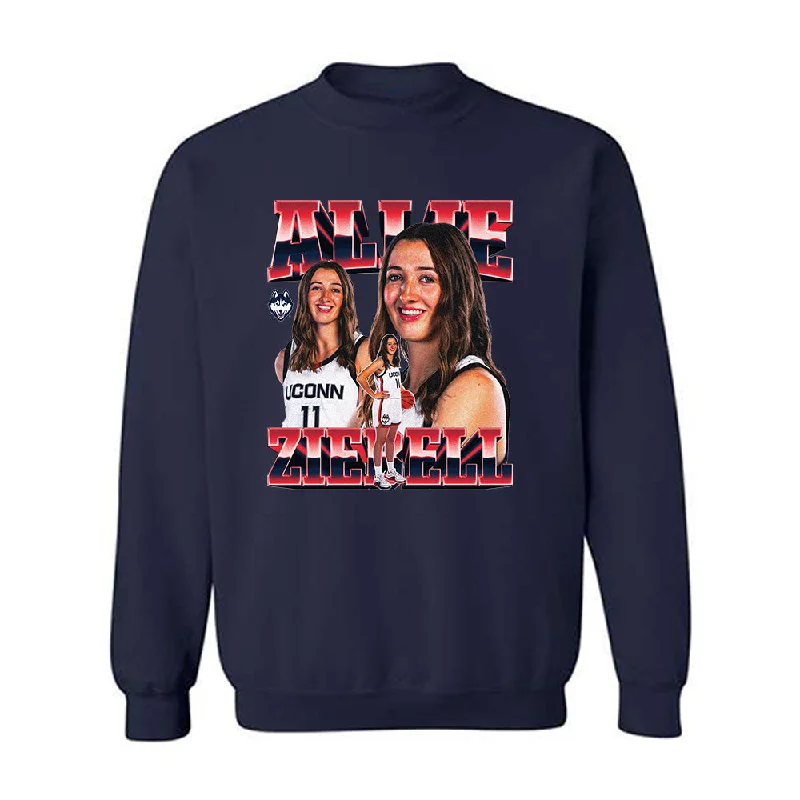 UConn - NCAA Women's Basketball : Allie Ziebell - Crewneck Sweatshirt Hoodie with Full-Zip Functional Layering UConn - NCAA Women's Basketball : Allie Ziebell - Crewneck Sweatshirt Hoodie with Full-Zip Functional Layering