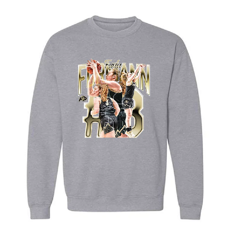 Colorado - NCAA Women's Basketball : Frida Formann - Player Collage Crewneck Sweatshirt Hoodie with Camouflage Military Edgy Colorado - NCAA Women's Basketball : Frida Formann - Player Collage Crewneck Sweatshirt Hoodie with Camouflage Military Edgy