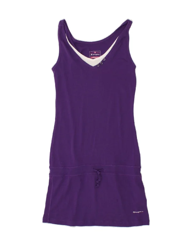 CHAMPION Womens Heritage Fit Drop Waist Dress UK 10 Small Purple Tunics New arrival