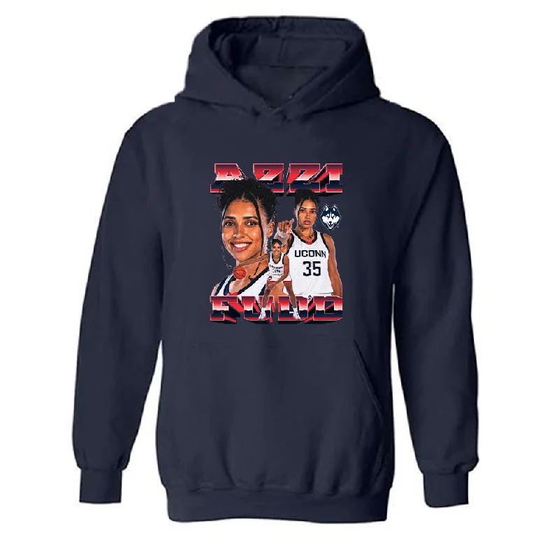 UConn - NCAA Women's Basketball : Azzi Fudd - Player Collage Hooded Sweatshirt Hoodie with Snap Buttons Easy Quick UConn - NCAA Women's Basketball : Azzi Fudd - Player Collage Hooded Sweatshirt Hoodie with Snap Buttons Easy Quick