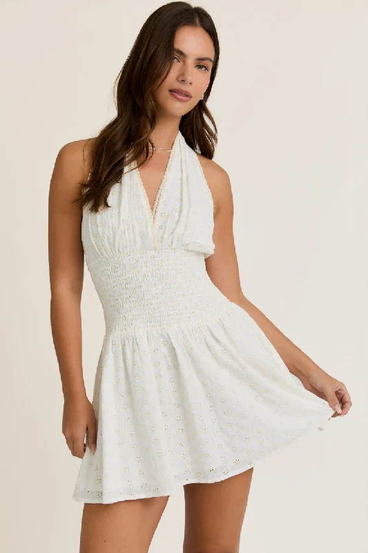 Lace Trim Halter Neck Dress Tunics Recommended stylist