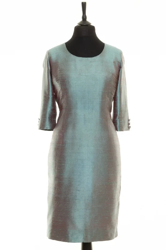 Sophia Dress In Smokey Blue - Round Neck Tunics Canvas sturdy