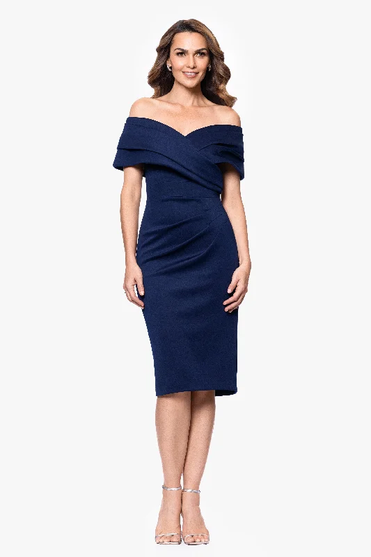 "Sue" Techno Scuba V-Neck Knee Length Dress Tunics Luxurious high-end